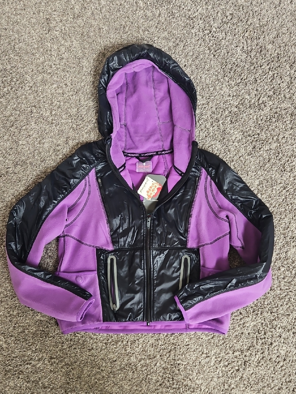 FP Movement Purple and Black Hooded Jacket